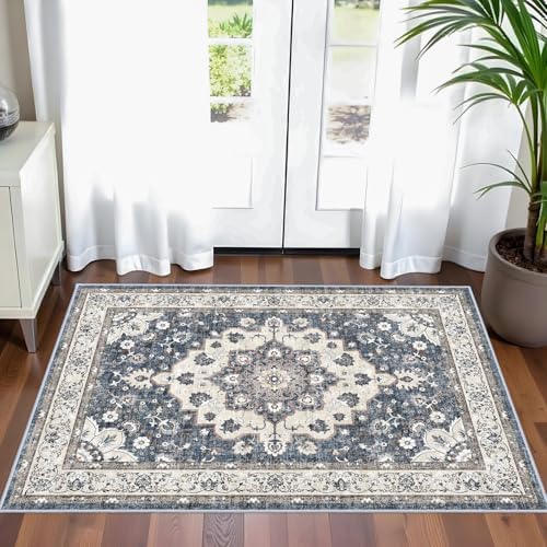 Washable 2x3 Entryway Area Rug: Vintage Non-Slip Backing Rugs - Image 2