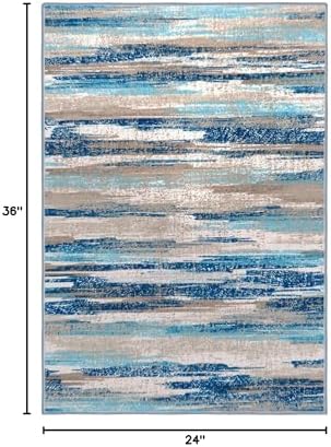 Lansny Abstract 2x3 Area Rug Small Washable Entryway Rug Non Slip Door Mat - Image 2