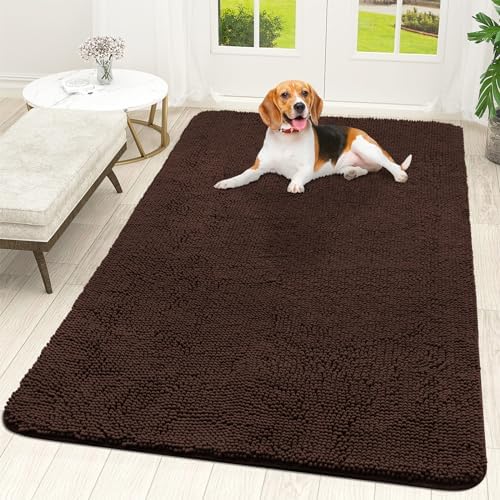 OLANLY Dog Door Mat for Muddy Paws 59x35, Super Absorbent Chenille Mud Mat by OLANLY
