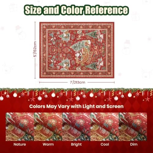 zesthome 5x7 Area Rugs, Washable Red Christmas Rugs - Image 2