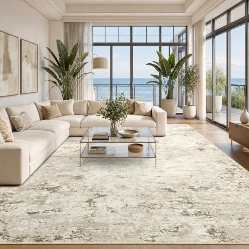 Toneed Washable 6x9 Beige Area Rug by Toneed