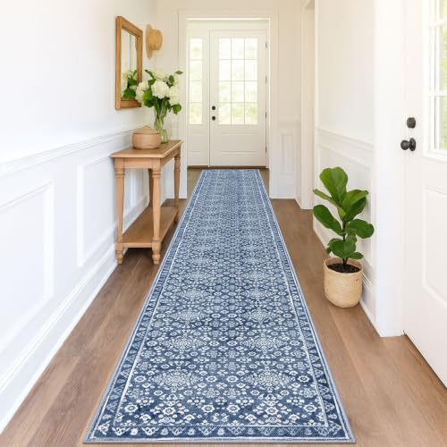 Vintage Washable Runners for Hallway 3x18 Runner Rug Non Slip by SILOLOOM