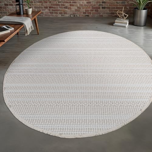 Modern Indoor Rug Stripe 4 Round Area Rugs by Unknown