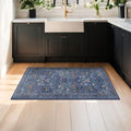 Dark Blue Washable 2x4 Runner Rug by HazoHaus