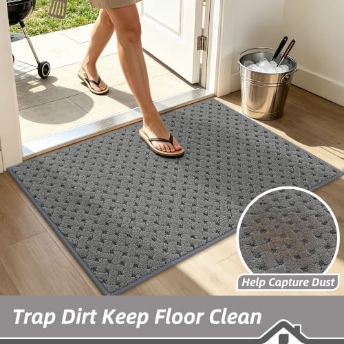 BEQHAUSE Dirt Trapper Door Mat Non-Slip Entryway Rugs - Image 4