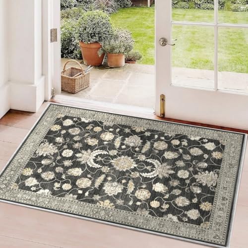 2x3 Area Rug Washable Vintage: Non Slip Throw Rugs - Image 5