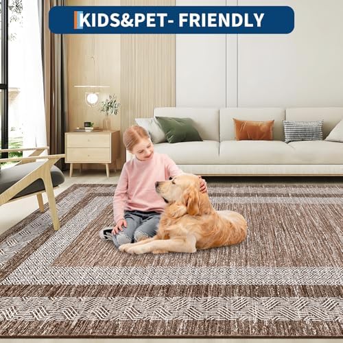 GarveeHome 10x13 Large Washable Geometric Area Rug Non Slip Non Shedding Floor - Image 6