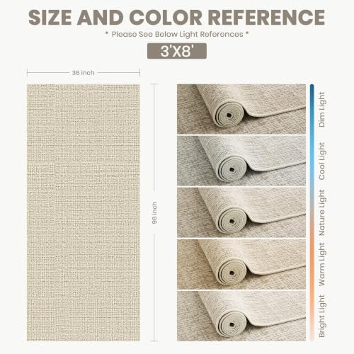 3x8 Runner Rug Non Slip, High-Low Pile Runners - Image 2