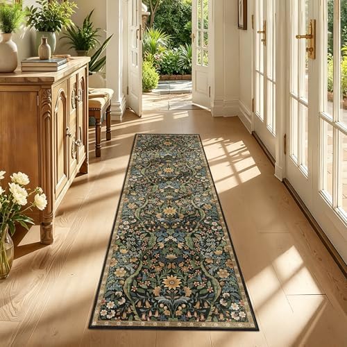2x6 Floral Runner Rug for Kitchen Washable Hallway Runner Rug - Image 3