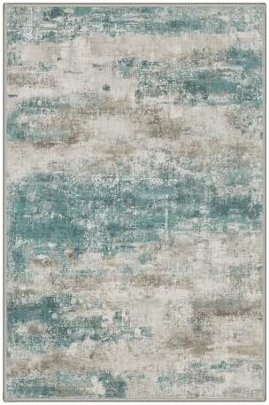 BEIMO 2x5 Runner Rug for Hallway, Teal Grey Washable Abstract Rug - Image 6
