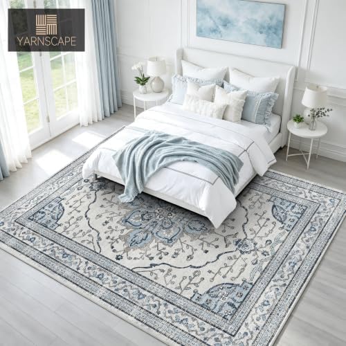 YARNSCAPE 6' x 9' Machine Washable Area Rug, Non-Slip Low-Pile Carpet - Image 2