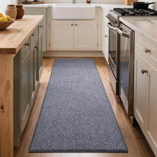 2x6 Grey Blue/White Runner Rug Non-Slip Washable - Image 7