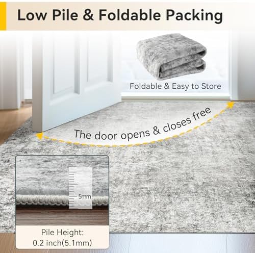 RELEANY Washable 5'x8' Abstract Area Rug - Image 6