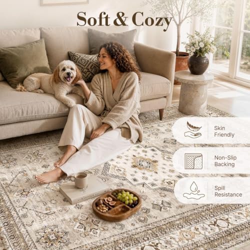 cotiled 8x10 Area Rug for Living Room, Traditional - Image 3