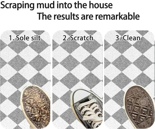 godehone 23.6" x 34.6" Front Door Mat, Heavy Duty Dirt Mud Trapper Doormat - Image 3