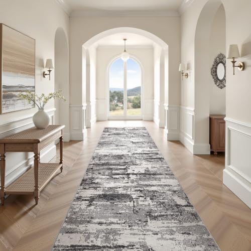 3x14 Runner Rug, Abstract Washable Hallway Rugs - Image 2