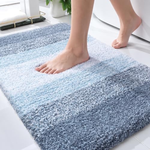 OLANLY Small Bathroom Rugs 24x16, Extra Soft Absorbent Microfiber Bath Rugs by OLANLY