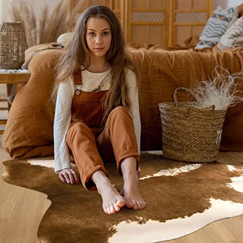 BENRON Small Faux Cowhide Rug, Cow Print Rug - Image 6