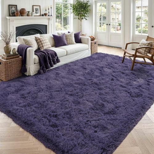 6x9 Large Taro Purple Fluffy Soft Area Rug Non-Slip by ModernHomeDecor