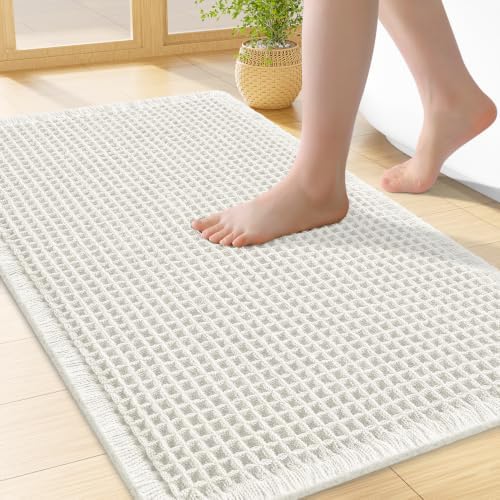 Smiry Waffle Bath Mat 24X16, Extra Soft Absorbent Bathroom Rugs by Smiry