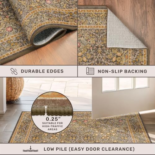 Brown Washable 3x16 Extra Long Runner Rug - Image 5