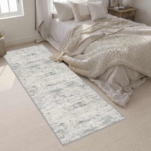3x10 Washable Runner Rug：Modern Abstract Kitchen Soft Carpet Gray - Image 5