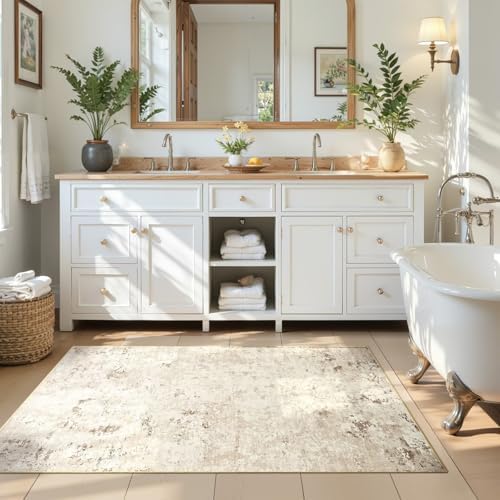 Toneed 3x5 Washable Non Slip Abstract Area Rugs - Image 5