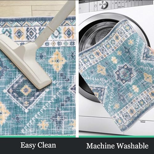 HEBE Boho Kitchen Rugs Set of 3, Non Slip Washable Kitchen Mats - Image 5