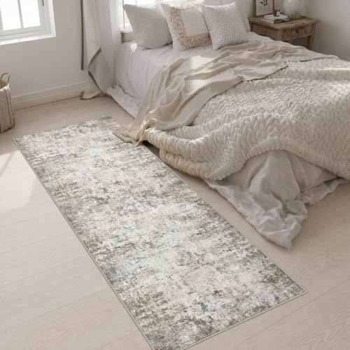 3x8 Washable Runner Rug：Modern Abstract Kitchen Soft Carpet Brown - Image 4