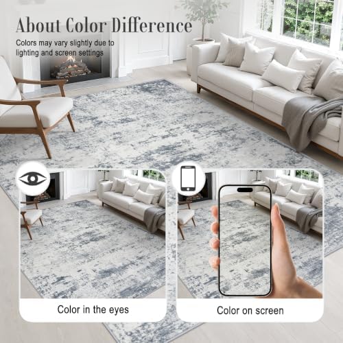 Round Area Rug Living Room: 8 ft Modern Washable Indoor Carpet - Image 6