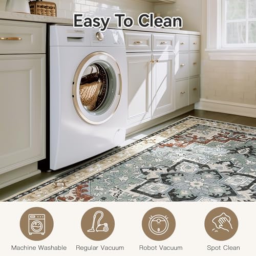 Lofus 3x5 Small Kitchen Area Rugs, Vintage Boho Washable Carpet - Image 3