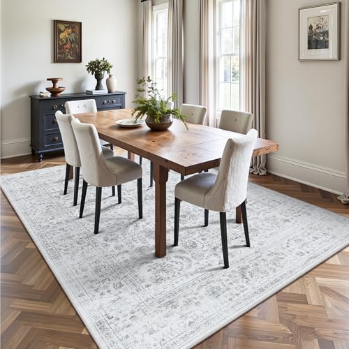 6x9 Area Rugs, Washable Vintage Retro Floral Rug - Image 4
