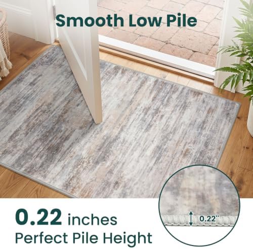 KOZYFLY Modern Long Hallway Runner Rug 2.6x18 Washable Runner Multi-Grey - Image 5