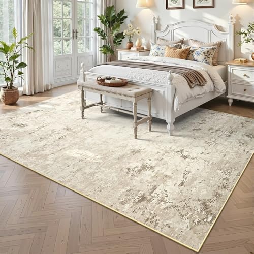 Toneed Washable 6x9 Beige Area Rug - Image 5