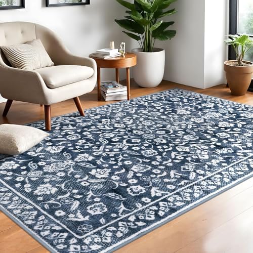 Vintage Washable Rugs for Entryway 4x6 Area Rug Non Slip Door Mat - Image 3