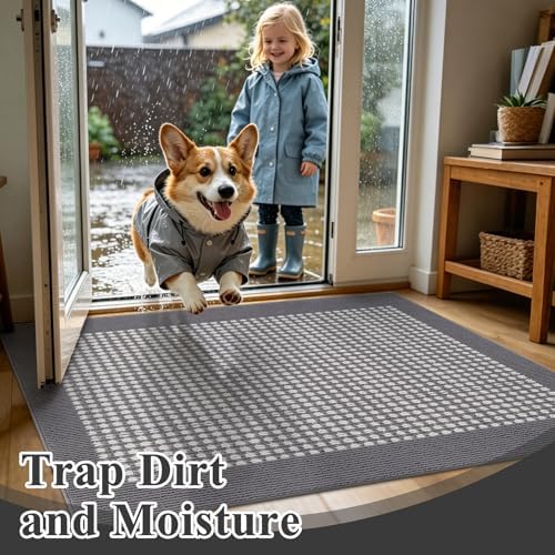 Ileading Indoor Door Mat 24" X 36" Absorbent Dog Muddy Paws Mat Low-Profile - Image 3