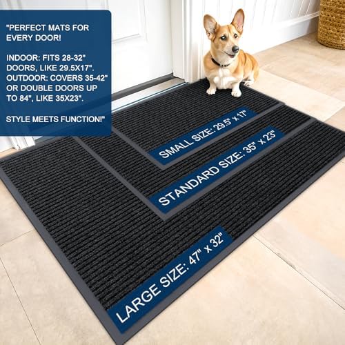 OLANLY 2-Pack Front Door Mats 33x21, Waterproof Heavy-Duty Doormats - Image 2