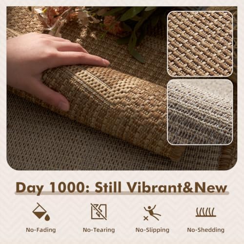 MontVoo Outdoor Rug Patio Rug 5x7 ft Polypropylene Indoor Outdoor Rugs Outdoor - Image 2