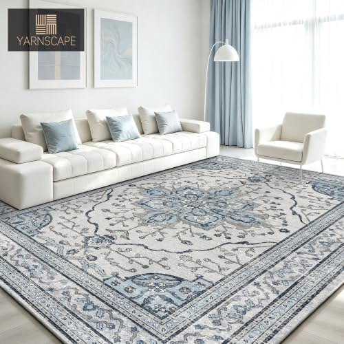 YARNSCAPE 6' x 9' Machine Washable Area Rug, Non-Slip Low-Pile Carpet - Image 5