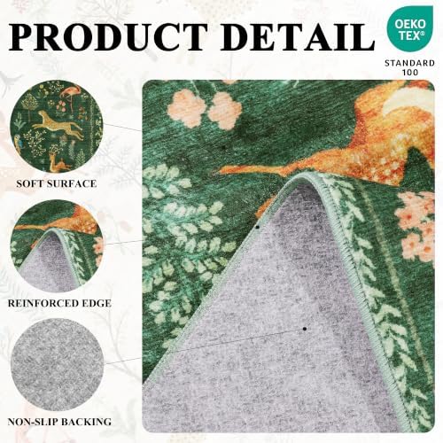 DUKINO 2x10 Kitchen Runner Rug, Soft Non Slip Animal Washable Rug - Image 4