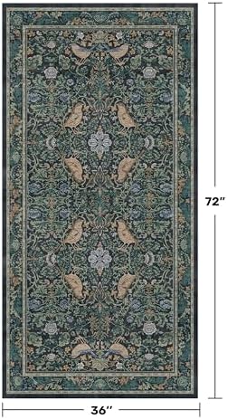 Blue 3x6 Washable Rug for Large Entryway - Image 2