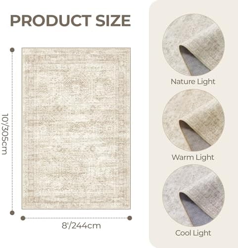 8x10 Area Rugs for Living Room, Large Washable Rug - Image 2