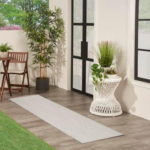 Nourison Home Courtyard 6' Runner Indoor/Outdoor Serged Edges Runner Ivory - Image 3