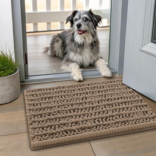 Smiry Dog Door Mat for Muddy Paws 24x16, Absorbs Moisture and Dirt Doormat by Smiry