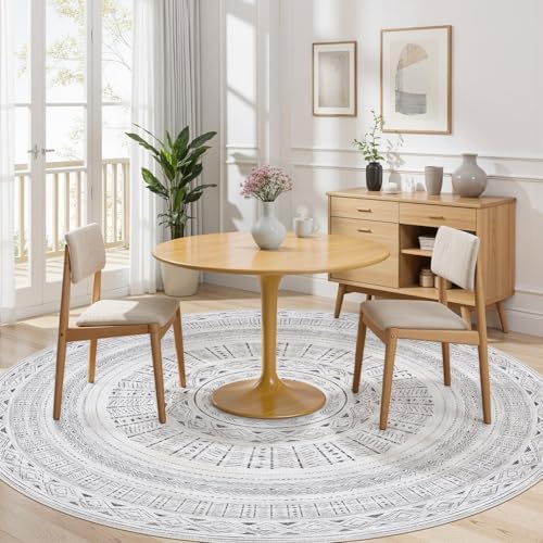 cotiled 8x8 Round Rug 8ft Circle Living Room Boho Area Rugs - Image 4