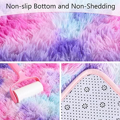 AROGAN Soft Rainbow Bedside Rugs - Image 2