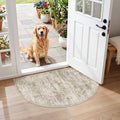 Soalmost Washable Half Circle Round Rug 2x3 Brown, Small Half Moon Area Rug by Soalmost