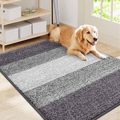 Smiry Dog Door Mat for Muddy Paws, Absorbs Moisture and Dirt, 40x32 Inches by Smiry