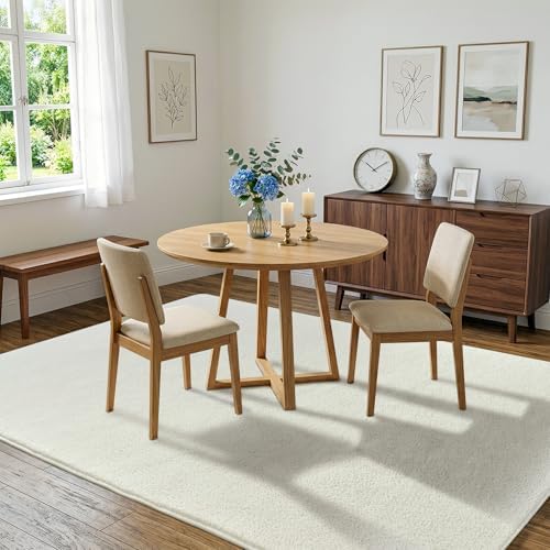 BENRON Soft Rugs for Living Room 5x7 Cream White, Area Rug for Bedroom Dorm - Image 5