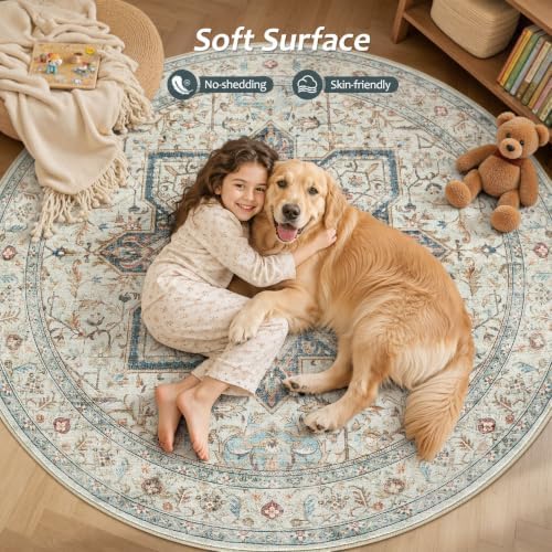 Tortania 8' Round Area Rug Living Room Rugs - Image 3